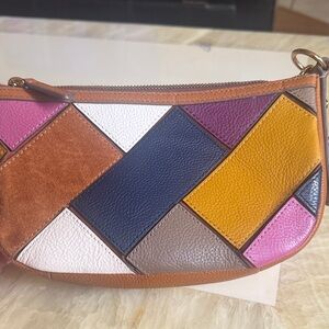 Fossil Multicolor Patchwork Leather Clutch